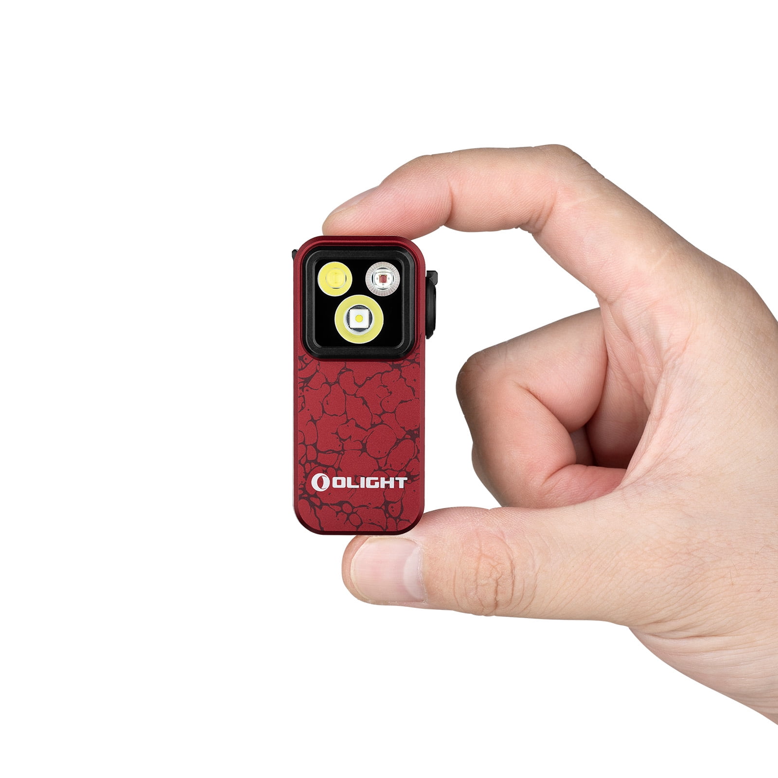 OLIGHT Oclip Pro EDC Flashlight Clip-on Light, Rechargeable 500 Lumens with Three Lighting Solutions Type-C Charging, Magnetic Flash Lights for Outdoor or Indoor Use(Molten Lava)