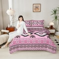 thumbnail image 4 of jejeloiu Rustic Farmhouse Cabin Bedding Comforter Set,Aztec Boho Geometric Twin Comforter Sets,Pink Rhombus Triangle Bedding Set For Girls Boys,Luxury Bedroom Decor Reversible,2pcs, 4 of 8