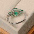thumbnail image 3 of HeartsAndYou 2ct Green Natural Pear Accents Trilogy Engagement Ring 100% 14k SOLID White Gold, 3 of 8