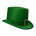 thumbnail image 3 of Sombrero de copa verde Yinane Accesorios de disfraz de duende con Hebilla para celebración familiar Cinta Verde, 3 of 8