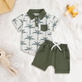 thumbnail image 2 of mgoYE Baby Boy Clothes 6-9 Months Toddler Baby Boy Clothes Tropical Vacation Summer Outfits Button Short Sleeves Hawaiian Beach Shirts & Shorts with Pockets(AG,18-24 Months), 2 of 7