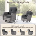 thumbnail image 5 of Toject 5 Pieces Outdoor Patio Furniture Set, High Back Conversation Set with Swivel Chairs, All-Weather Wicker Furniture Set for Porch, Balcony (Black), 5 of 11