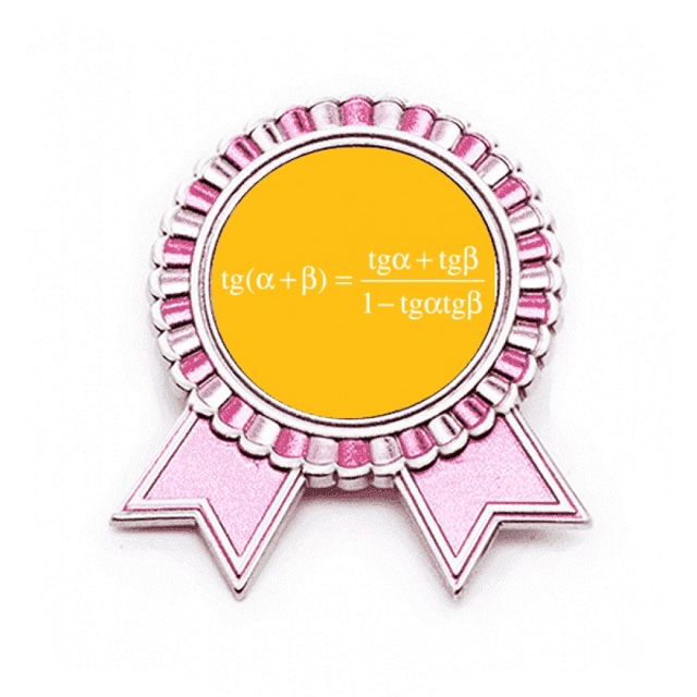 La fórmula matemática indica logaritmos de cálculo Insignia broche Medalla rosa premiada