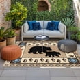thumbnail image 2 of Farmhouse Bear Outdoor Rug for Patio/Deck/Porch, Non-Slip Large Area Rug 6 x 9 Ft, Country Vintage Animals Paw Print Brown Indoor Outdoor Rugs Washable Area Rugs, Reversible Camping Rug Carpet Runner, 2 of 8