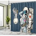 thumbnail image 5 of Ambesonne Astronaut Shower Curtain, Romantic Couple in Space, 69"Wx70"L, Multicolor, 5 of 5