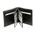 thumbnail image 5 of Men's Leather Bifold 12 Credit Card Slot 2 ID Window Black Wallet 4.5 x 3.5 inches, 5 of 6