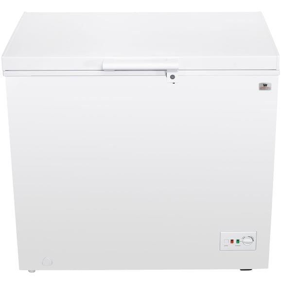 White Westinghouse Congelador 7 pies 200 L WWCCF071200LHWSD Ruedas Condensador interno Control dual de temperatura Canastilla interior Cerradura con llave