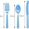 thumbnail image 3 of DecorRack Disposable Forks, Knives, Spoons, Party Utensils, Light Blue (96 Pcs), 3 of 6