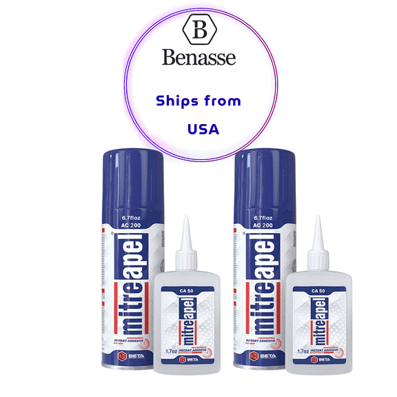 MITREAPEL Instant Glue, Includes CA Glue with Activator, Liquids, High Strength, DIY, for Ceramic, Plastic, Clear, 2 Pack