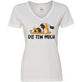 thumbnail image 3 of Inktastic Napping Dis Tew Much Longhair Calico Cat Women's V-Neck T-Shirt, 3 of 5