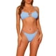 thumbnail image 1 of Conjuntos de bikini de 2 piezas de ribete INSPIRE CHIC para mujeres, traje de baño color azul claro X-Large, 1 of 5