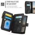 thumbnail image 7 of CaseMe PU Leather For iPhone Duo Wallet Phone Case, With Wristlet Lanyard, Zipper Card Holder Magnetic Flip Cover,Black,For iPhone Duo, 7 of 7