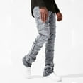 thumbnail image 3 of WTOBBY Men's Casual Mid-Rise Washed Retro Straight Slim Fashion Jeans, Distressed and Perforated Design for Stylish Wear, Comfortable Denim Trousers,Gray XL, 3 of 4
