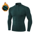 thumbnail image 5 of Performance Compression Long Sleeve Shirt High Elasticity Workout Running Training Athletic Fitness Top Multiple Size Selection Dark Green L, 5 of 6