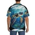 thumbnail image 5 of Easygdp Watercolor Turtle4 Men's Casual Short-sleeved Shirt with Pocket and Button Suitable for Beach Vacation Leisure - XX-Large, 5 of 7