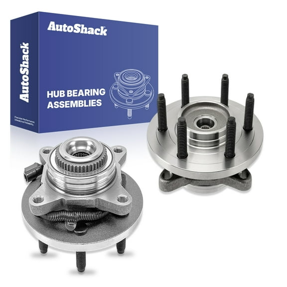 AutoShack Front Wheel Hub Bearing Assemblies - Driver and Passenger Side for Ford & Lincoln, F-150 2005-2008 Mark LT 2006-2008, RWD 4WD AWD V6 4.2L V8 4.6L 5.4L - 6-Lug, With ABS
