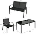 thumbnail image 3 of Topbuy 4PCS Black Furniture Set Chairs Coffee Table Patio Garden Brand New, 3 of 7