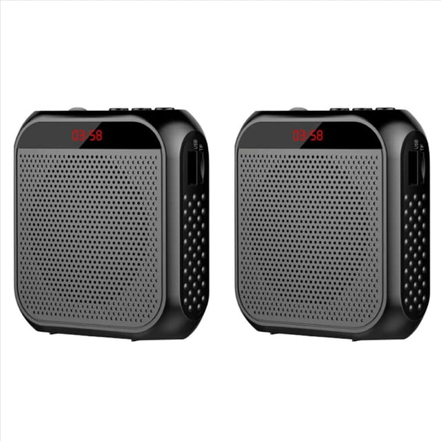 2X Amplificador de Voz de 2200 Mah Altavoz de Voz Multifuncional Altavoz Portátil con Pantalla de Micrófono, para Profesores Discurso A