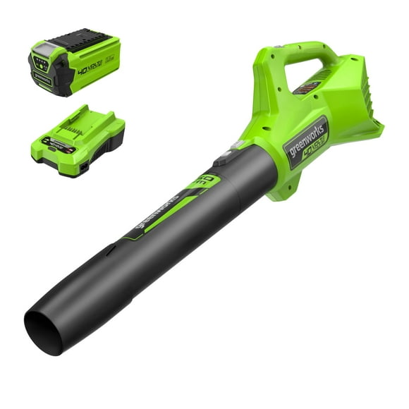 Soplador de hojas axial inalámbrico Greenworks 40 V 100 MPH/350 CFM