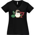 thumbnail image 3 of Inktastic Christmas Penguin Joy 2 Women's Plus Size V-Neck T-Shirt, 3 of 5