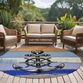 thumbnail image 4 of Nautical Anchor Round Area Rug 6Ft Washable Circle Rugs for Bathroom Office, Vintage Navy Blue Wooden Boards Country Non-Slip Carpet Floor Mats Indoor Outdoor Carpet Runner Aesthetic Home Decor, 4 of 8