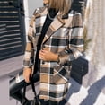 thumbnail image 6 of LYXSSBYX Womens Jackets and Coats Clearance Fashion Women Casual Long Sleeve Plush Single-Breasted Long Coat Tops Blouse Coat, 6 of 9