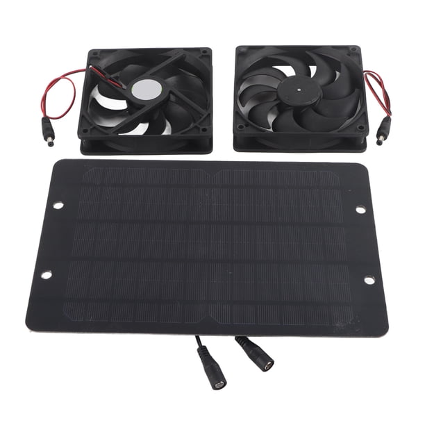 Kit Ventilateur Solaire 10W 800mA – Double Extraction, Panneau Solaire Inclus