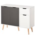 thumbnail image 1 of HOMCOM Buffet Armoire de Rangement avec Tiroir, Blanc et Gris, 1 of 10
