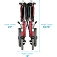 thumbnail image 4 of RED LIGHTWEIGHT TRANSPORT CHAIR WITH 12" REAR WHEELS, HAND BREAKS, REMOVEABLE ARMS - 19" SEAT WIDTH, 4 of 4