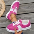 thumbnail image 5 of HTHLVMD Platform Sole Trainers, Colorful Suede Sneakers, Everyday Walking Shoes, Platform Sneakers for Women Comfortable Fashion Retro Sneakers Casual Non-Slip Tennis Walking Shoes, Hot Pink 8.5, 5 of 6