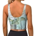 thumbnail image 4 of Goofa Vintage Rose1 Printed Sports Bras for Women, High Impact Running Bra Workout Crop Tank Tops Longline Sports Bra Push up-Large, 4 of 9