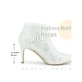 thumbnail image 6 of BLISSFUL STEP Women's Ankle Boots Rhinestone Stiletto Heel Pointed Toe Elastic Booties  White 9, 6 of 7