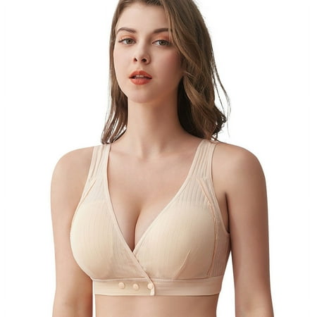 Nursing underwear pure cotton summer thin front buckle vest-style postpartum nursing plus size pregnant women bra pregnancy
