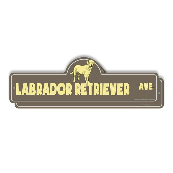 Labrador Retriever (2 Pack) Plastic Street Sign - 6 Inch X 18 Inch Gift Dog Breed Pet Loyal Family Friendly Animal House Companion Decor Love