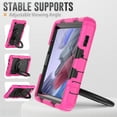 thumbnail image 5 of Elehold 3 Layers Multi-Functional Rugged Case for Galaxy Tab A7 Lite 8.7" SM-T220 T225 T227 8.7 Inch 2021,with Shockproof ResistantShoulder Strap Ring 360 Rotating Kickstand Case, Rose+Black, 5 of 8