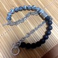 thumbnail image 3 of LinYooLi Cuff Bracelet for Men Natural Stones Frosted Beads Chain Personality Trendy Daily Accessory Gift for Father Boyfriend Son, 3 of 7