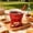 Red, variant on Fondue Cup | With Fork Ceramic Kitchen Gadgets Melting Set For Christmas Birthday Camping Picnic Home Butter Cheese Caramel Dessert(Beige)