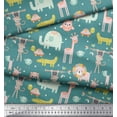 thumbnail image 3 of Soimoi Blue Heavy Canvas Fabric Jungle Animals Kids Print Fabric by Yard 58 Inch Wide, 3 of 3
