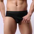 thumbnail image 2 of Vedolay Lace Underwears For Men Men's Summer Soft Thin TransparentBoxers Breathable Men Briefs Shorts ,Black S, 2 of 5