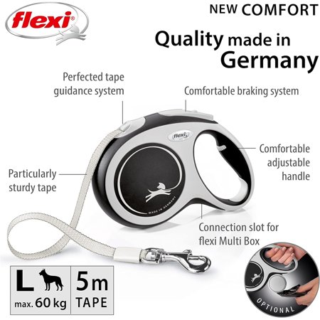 フレキシリード 8m 伸縮 リード 大型犬 8m 5m ニューコンフォート テープ | flexi 大型犬 リード 犬 リード 伸縮 8m 伸びるリード 巻き取り 犬リード 犬のリード