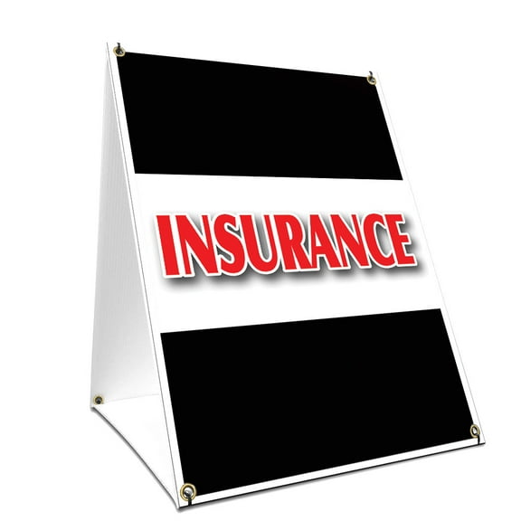 A-frame Sidewalk Insurance Sign With Graphics On Each Side | 18" X 24" Print Size