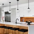 thumbnail image 4 of Vallelunga Black Schoolhouse Pendant Light Fixture with Milk Glass Shade 1-Light, 4 of 7
