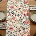 thumbnail image 5 of Red Pink Spring Floral 60 Inch Table Runner, Summer Botanical Vintage Farmhouse Dresser Scarf Cotton & Linen Tablerunner for Dining/Kitchen Island/Holiday Party Décor 13" x 60", 5 of 9