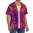 thumbnail image 2 of Honeii Bright Textured Animal for Men's Short-Sleeved Button-Up Collared Shirt Featuring A Pocket, Perfect for Beach Vacations, And Travel Adventures.-Small, 2 of 5