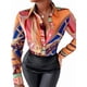 thumbnail image 2 of Blusas para Mujer, con Botones, Estilo Informal, de Negocios, de Larga, Elegantes y Sexys. Estampado Naranja XL, 2 of 10