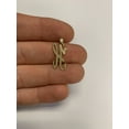 thumbnail image 4 of 14K Solid Real Gold Personalized Cursive H Initial Pendant, Available in Different Letters Charm with Diamond Cut Gifts for Her, 4 of 5