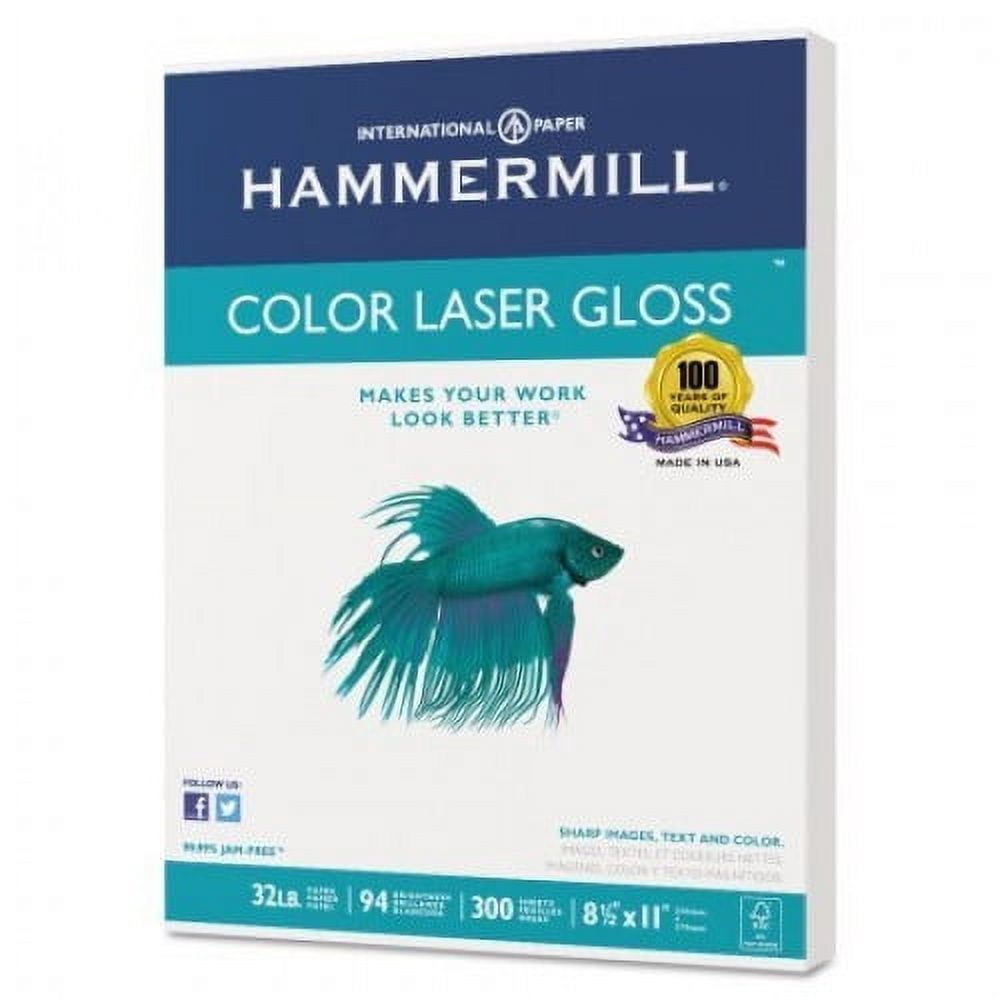 Hammermill 300 Sheets/Pack Letter Size White Color Laser Gloss Paper, 4 Pack