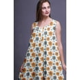 thumbnail image 5 of Bimba White34 Floral Primula Stripe Printed Cotton Nightgowns For Women Sleeveless Gown Sleepwear Maxi Dress Small, 5 of 6