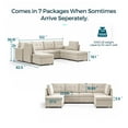 thumbnail image 3 of LINSY HOME Oversized Modular Cloud Sectional Sofa, RUBIK III 8 Seat Storage Couches and Sofas, Sectional Couches for Living Room with Reversible Chaises, Beige, 3 of 10