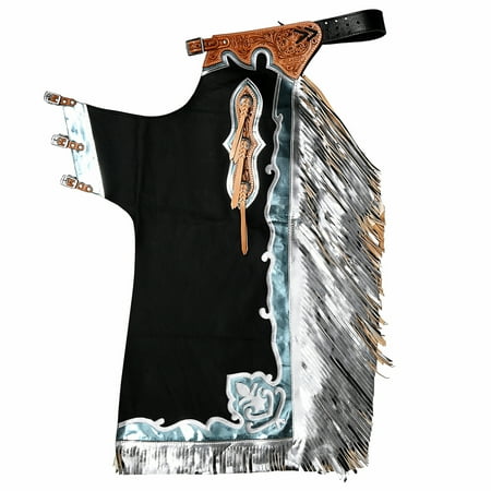 Hilason Handmade Genuine Leather Chaps Adult Handtooled Rodeo Bull Riding